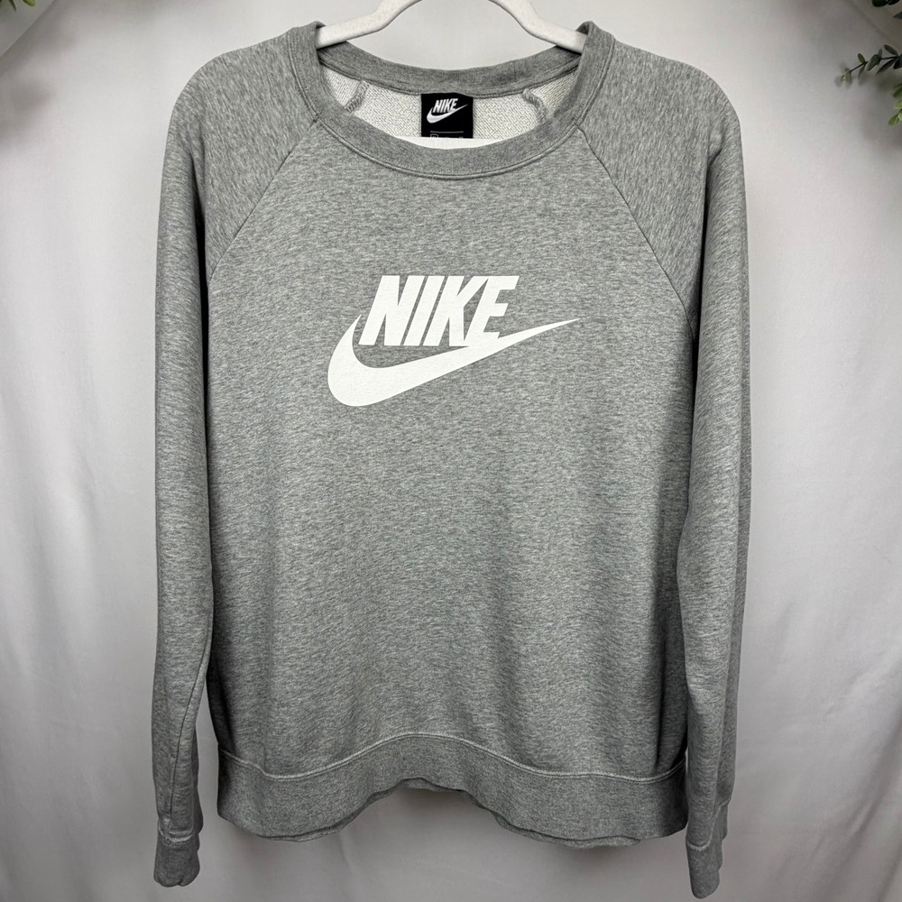 Nike Sportswear Essential Crewneck Sweatshirt Heather Grey XL Futura Logo